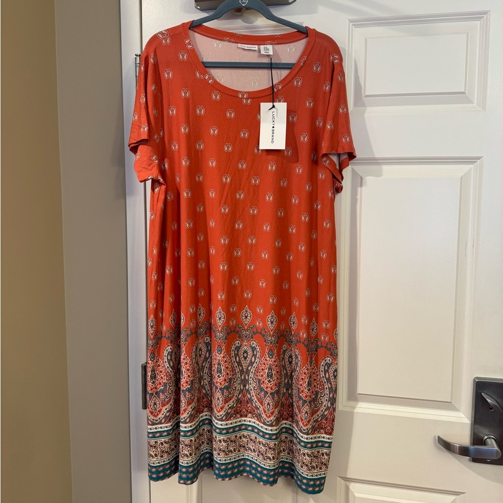 Lucky Brand Orange Print Dress